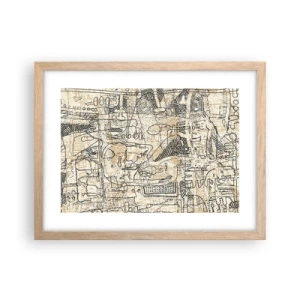 Plakat w ramie jasny dąb - Czeka na rozszyfrowanie - 40x30 cm