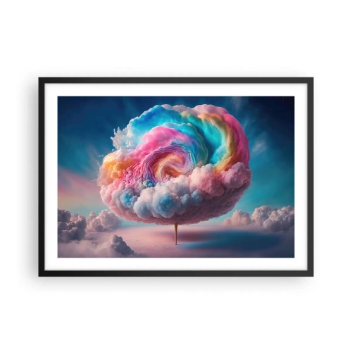 Plakat w czarnej ramie - Chmura w kształcie spirali w pastelowych barwach na niebie - 70x50cm - Sen o wesołym miasteczku - Nowoczesna dekoracja ścienna do salonu i sypialni ARTTOR