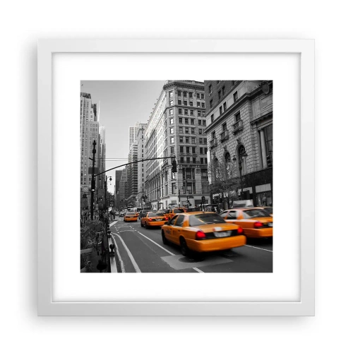 Plakat w białej ramie - Słońca wielkiego miasta - 30x30 cm