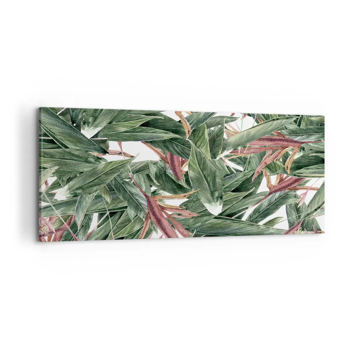 Obraz na płótnie - Szmaragdowo-liliowy gąszcz - 100x40 cm