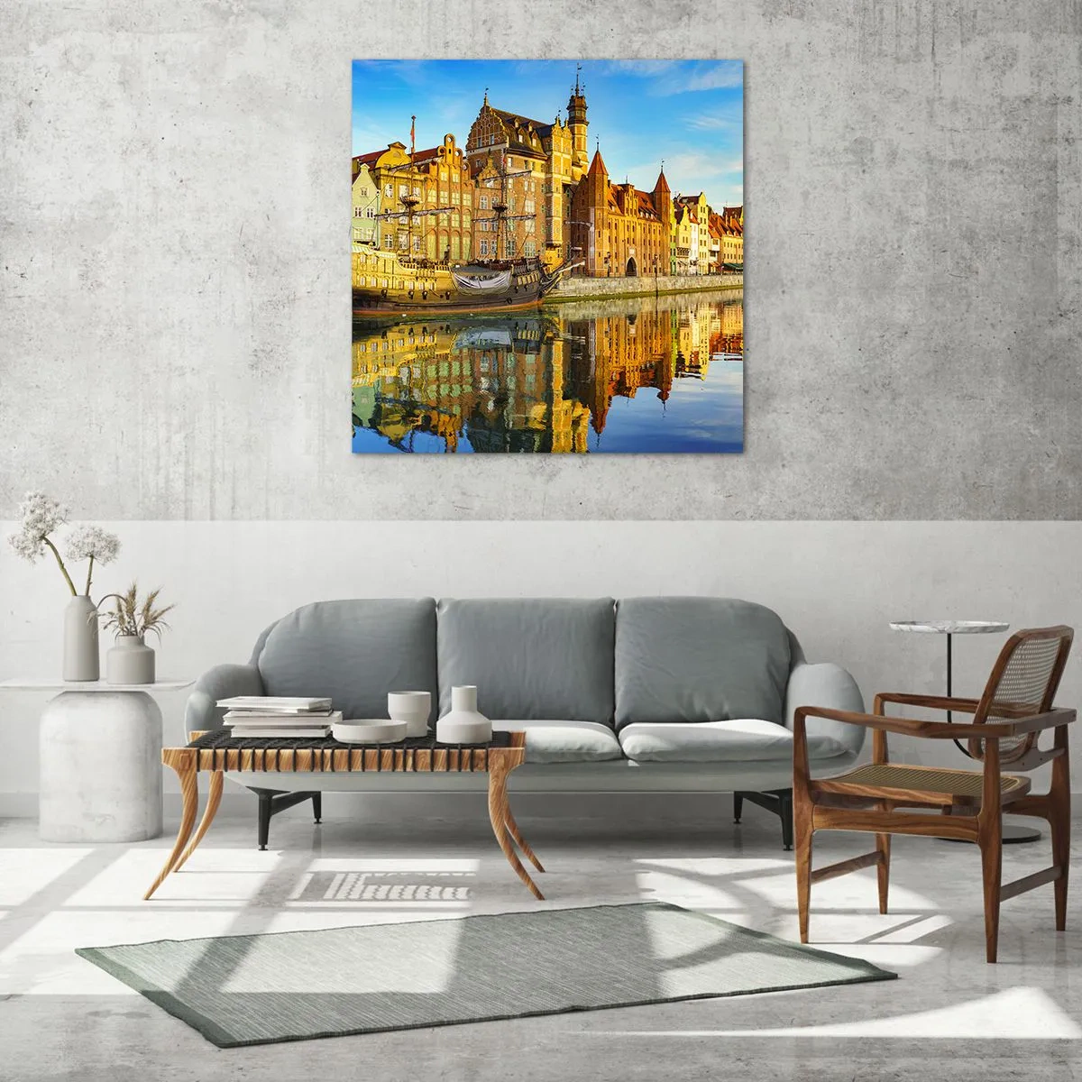 Obraz na szkle - Lustrzane odbicie przeszłości - 30x30 cm