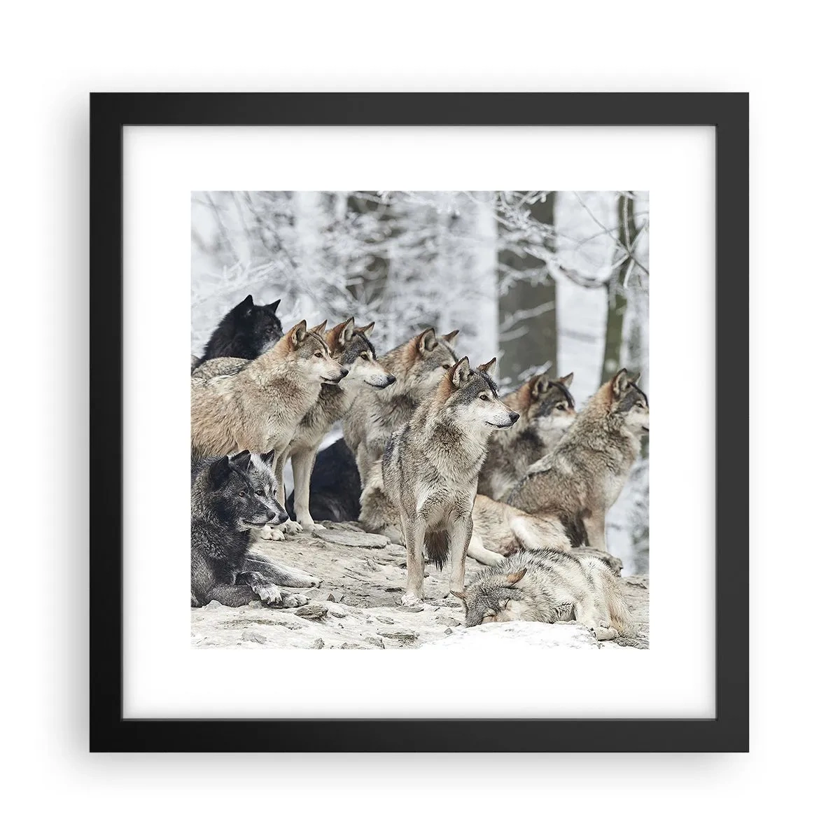 Plakat w czarnej ramie - Rodzina i przyjaciele - 30x30 cm