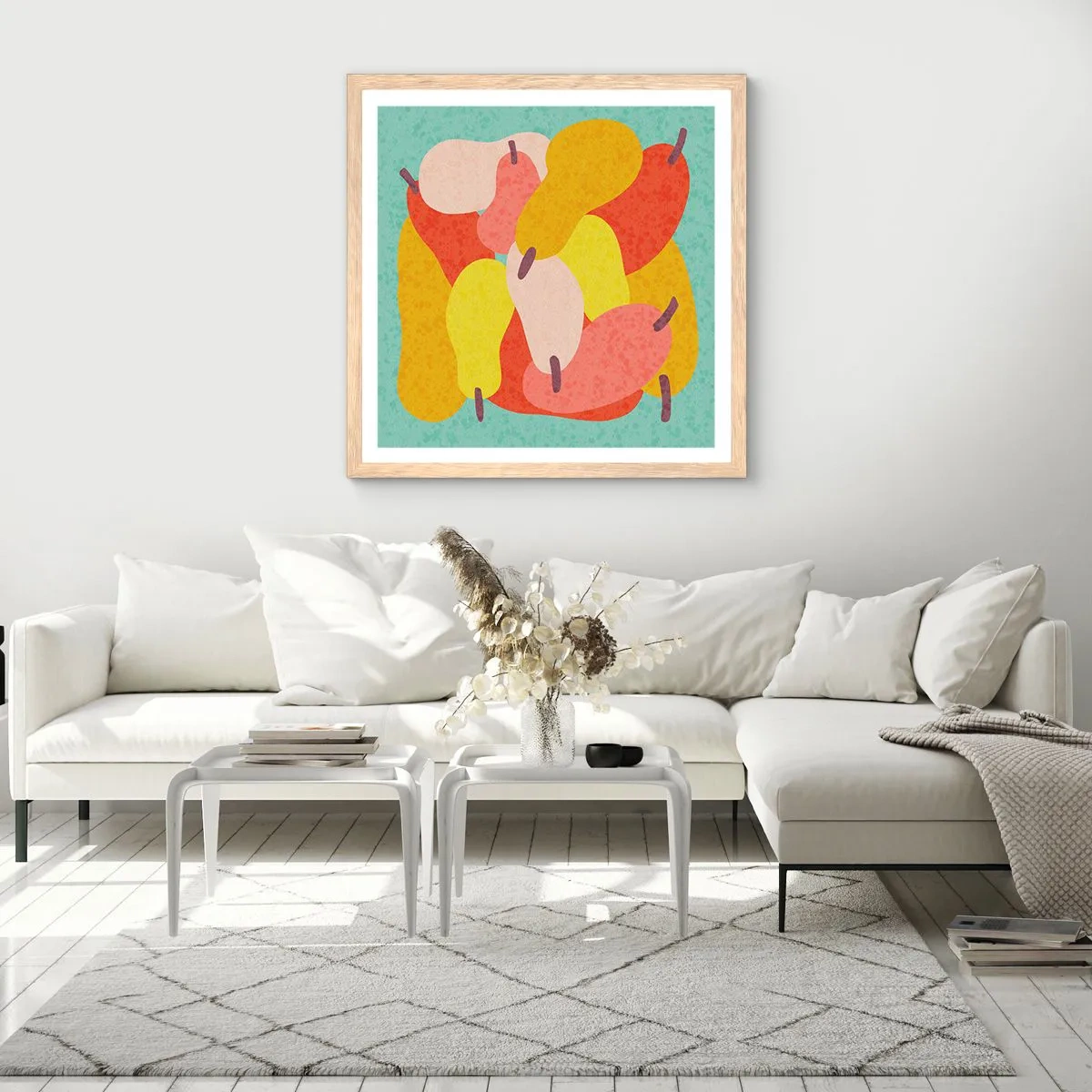 Plakat w ramie jasny dąb - Spróbuj letniego słońca - 30x30 cm