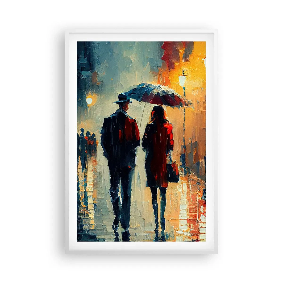 Plakat w białej ramie - Miejska love story - 61x91 cm