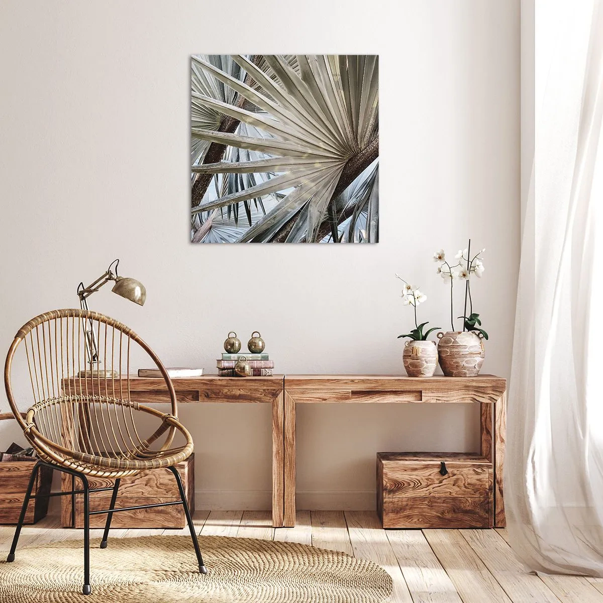 Obraz na płótnie - Wachlarze w tropikach - 60x60 cm