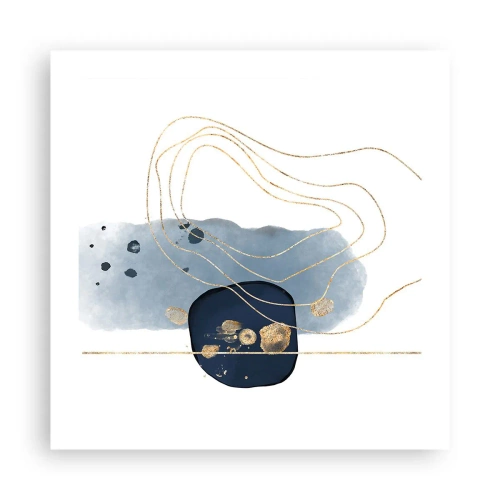 Plakat - Niebiesko-złota fantazja - 50x50 cm