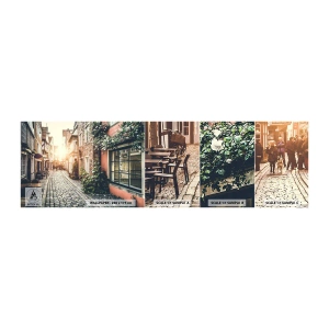 Fototapeta Próbka Standard Eco - Różany zaułek w różowym blasku - Miasto, Holandia, Architektura - 100x30 cm