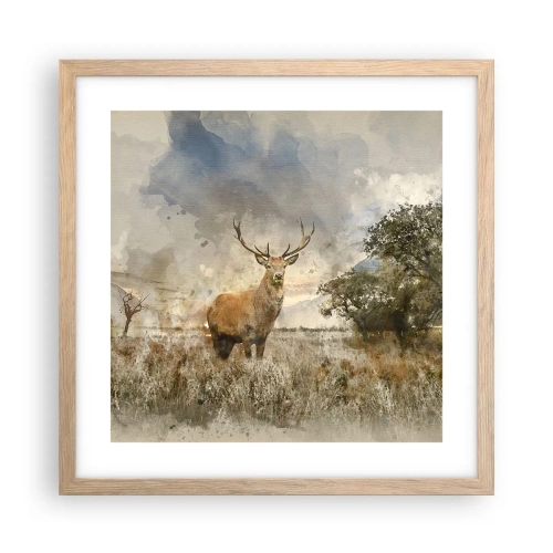 Plakat w ramie jasny dąb - Godność - siła - dostojeństwo - 40x40 cm