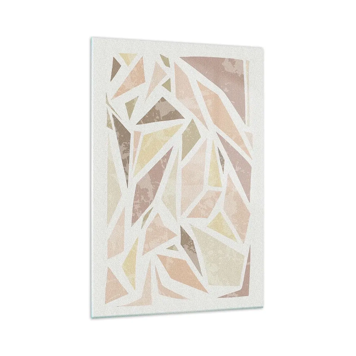 Obraz na szkle - Abstrakcyjne geometryczne kształty w pastelowych kolorach - 70x100cm - Kompozycja witrażowa - Nowoczesna dekoracja ścienna do salonu i sypialni ARTTOR