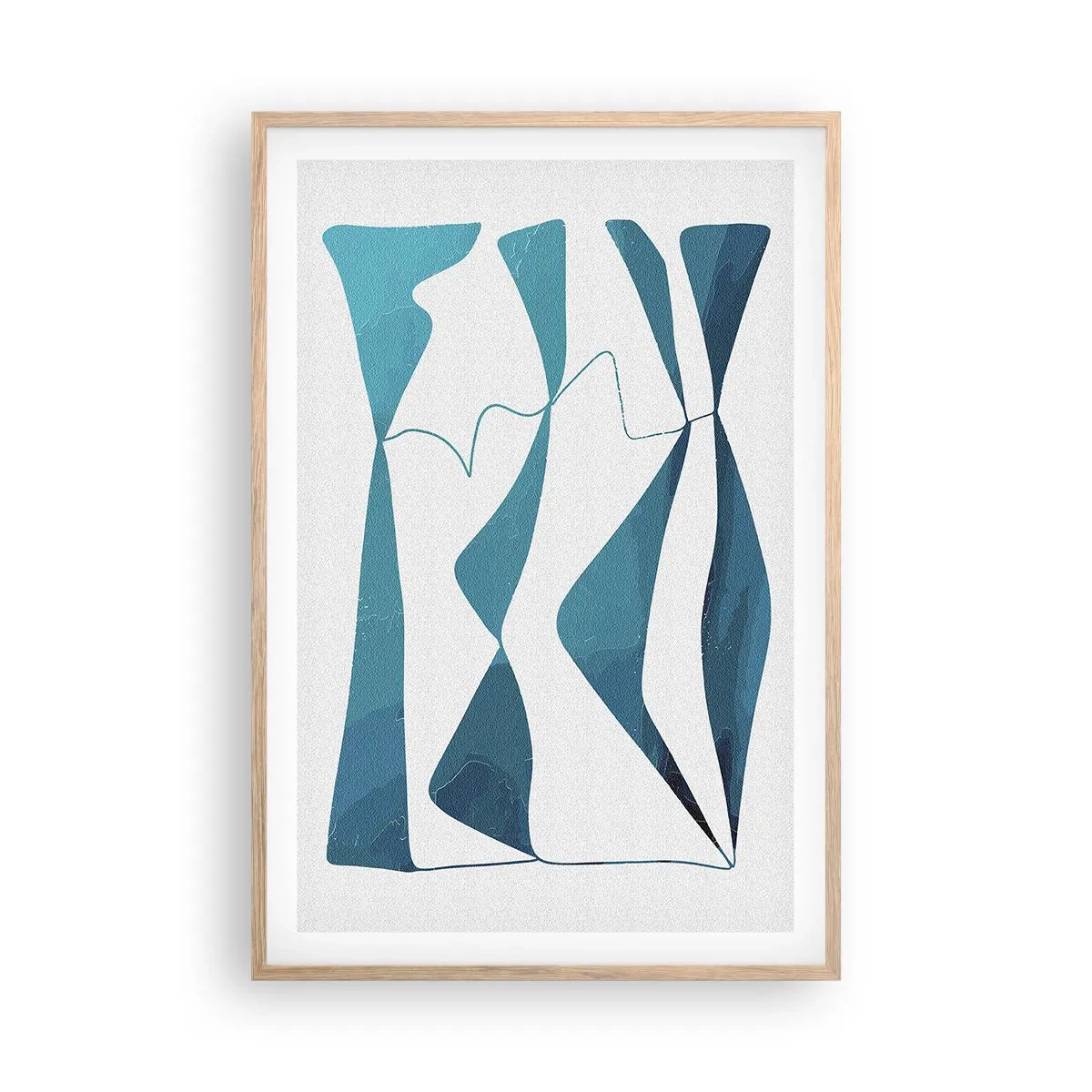 Plakat w ramie jasny dąb - Abstrakcja: turkusowy związek - 61x91 cm