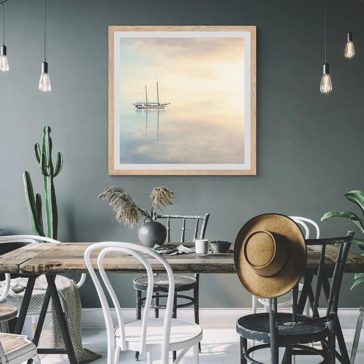 Plakat w ramie jasny dąb - W morzu ciszy - 40x40 cm