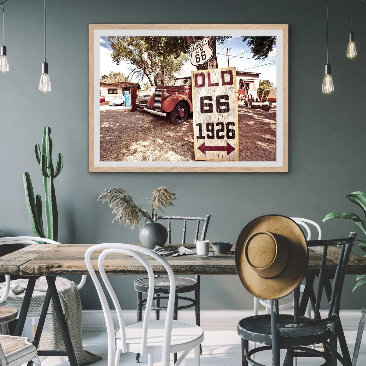 Plakat w ramie jasny dąb - Legenda amerykanskiej prowincji - 50x40 cm