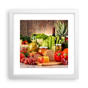 Plakat w białej ramie - Wędzone, pieczone, marynowane - 30x30 cm