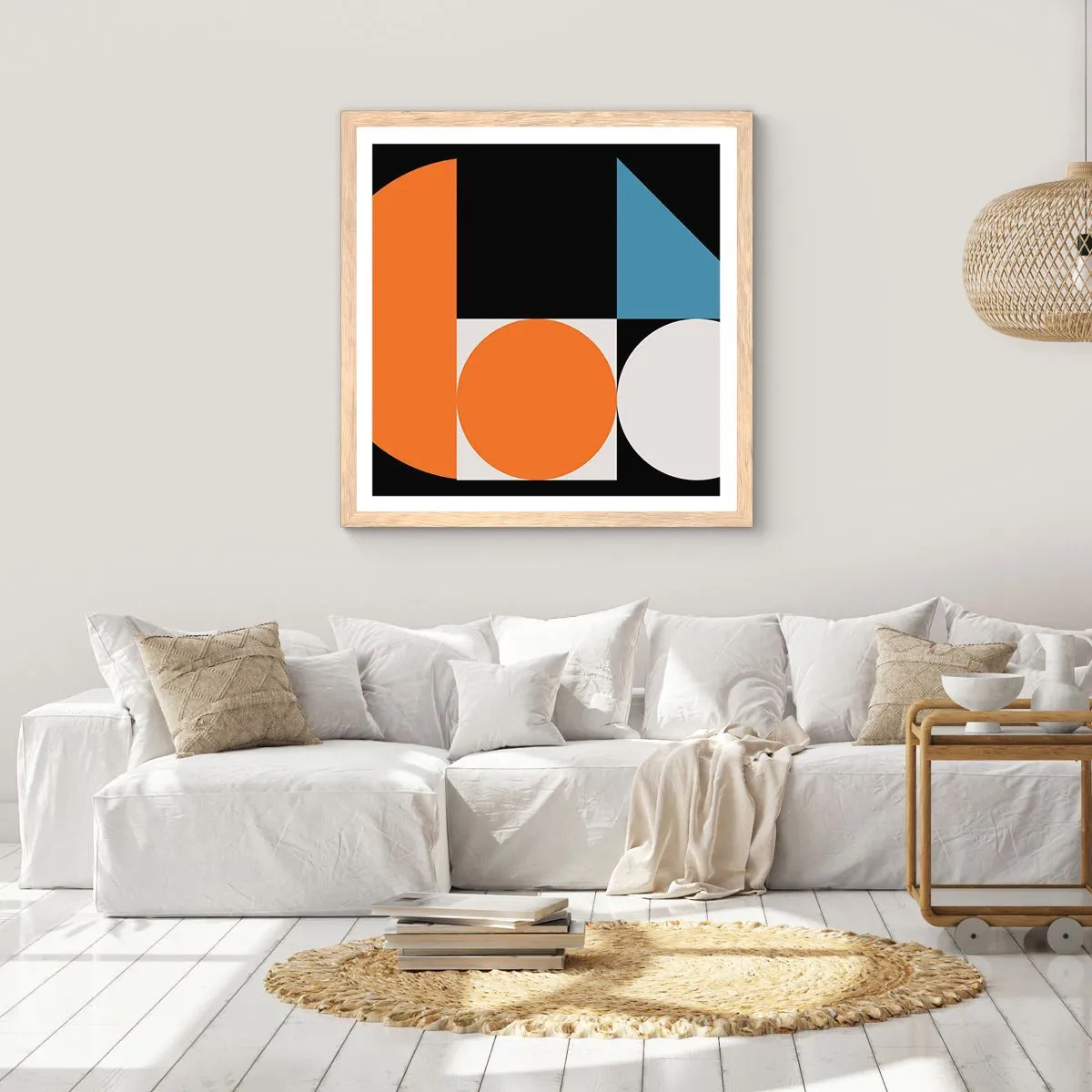 Plakat w ramie jasny dąb - Układ figurowy - 60x60 cm