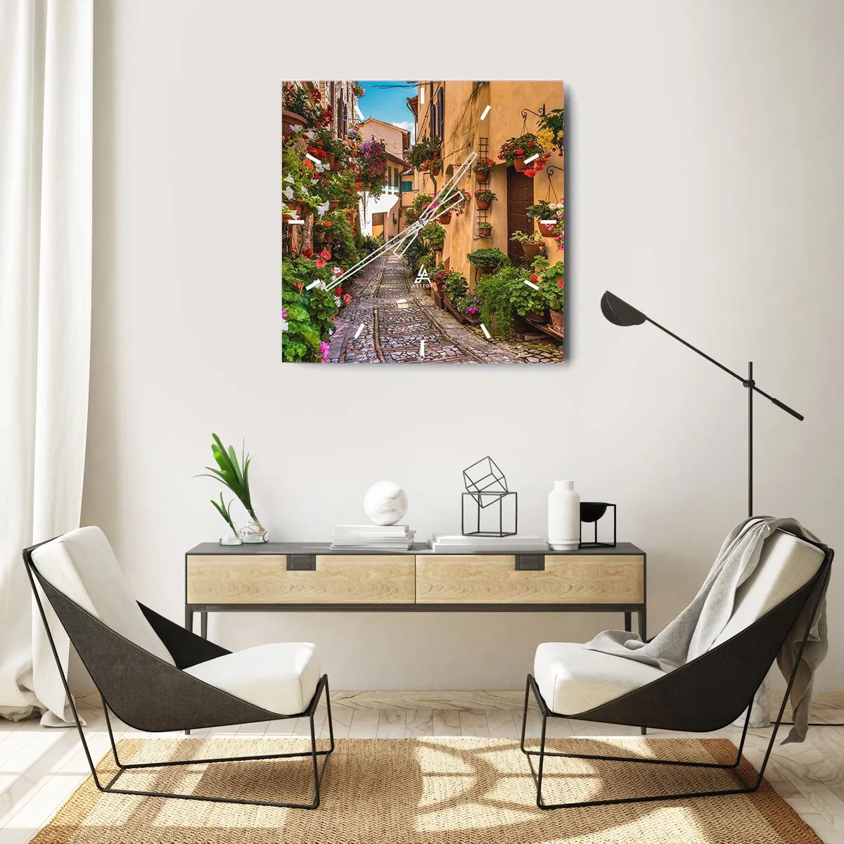 Zegar ścienny - Włoski zaułek - 30x30 cm