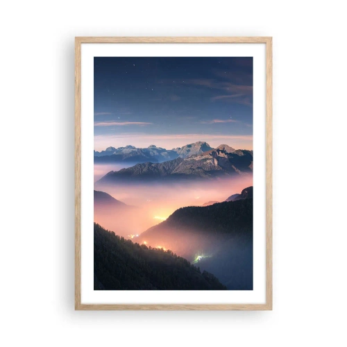 Plakat w ramie jasny dąb - Światło w dolinach - 50x70 cm