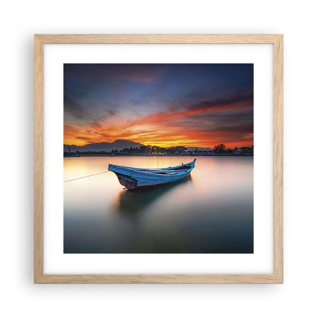 Plakat w ramie jasny dąb - Nadchodzi dobra noc - 40x40 cm
