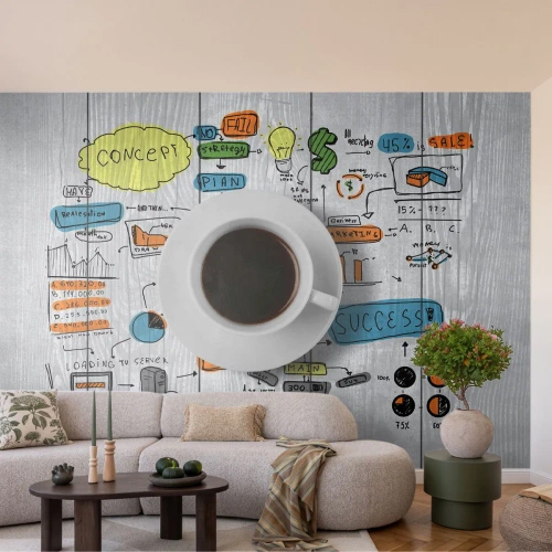 Fototapeta Standard Eco - Czas na przerwę - Grafika, Kawa, Espresso - 200x140 cm