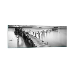 Obraz na szkle - Spokój zapomnianego brzegu - 90x30 cm