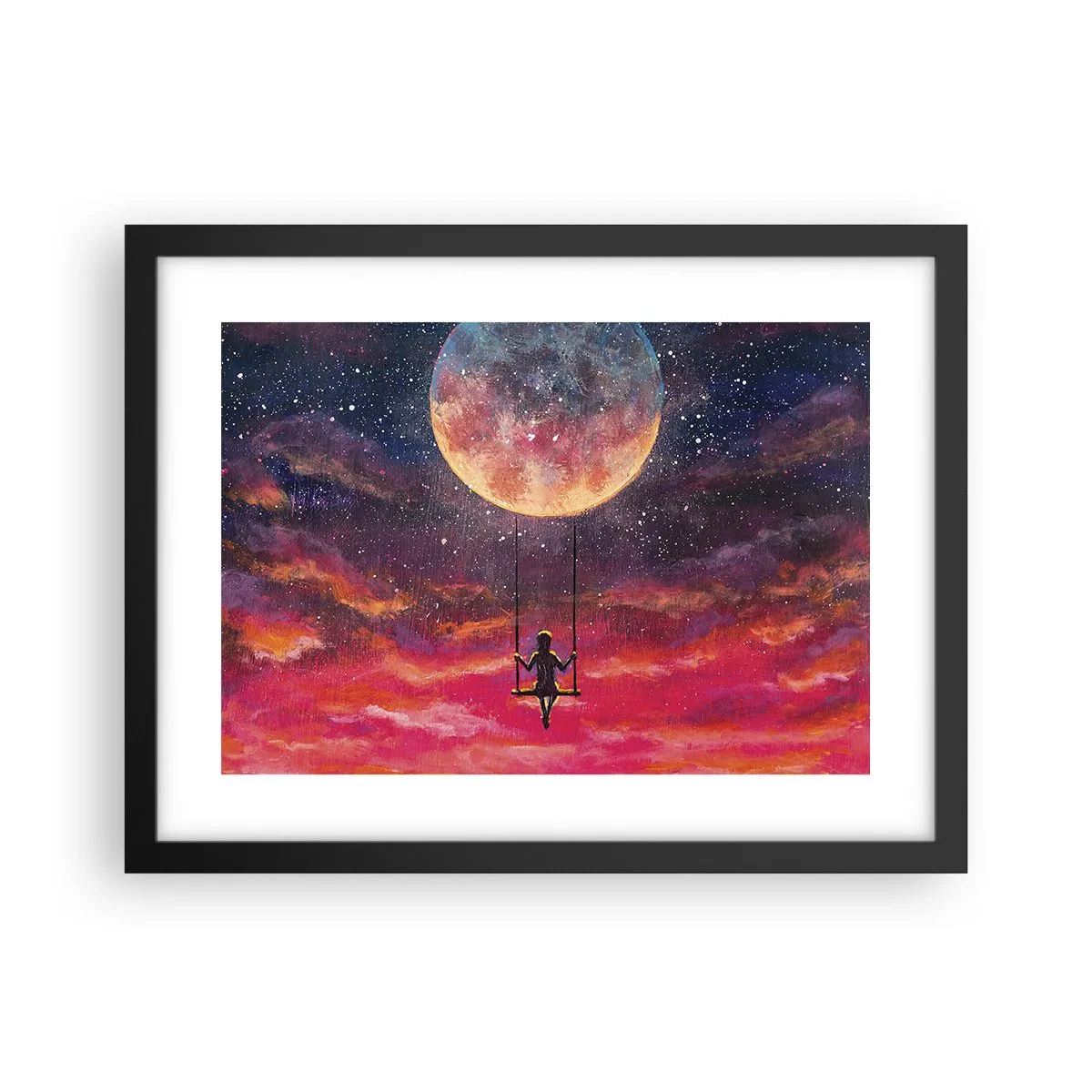 Plakat w czarnej ramie - Bujać w obłokach - 40x30 cm