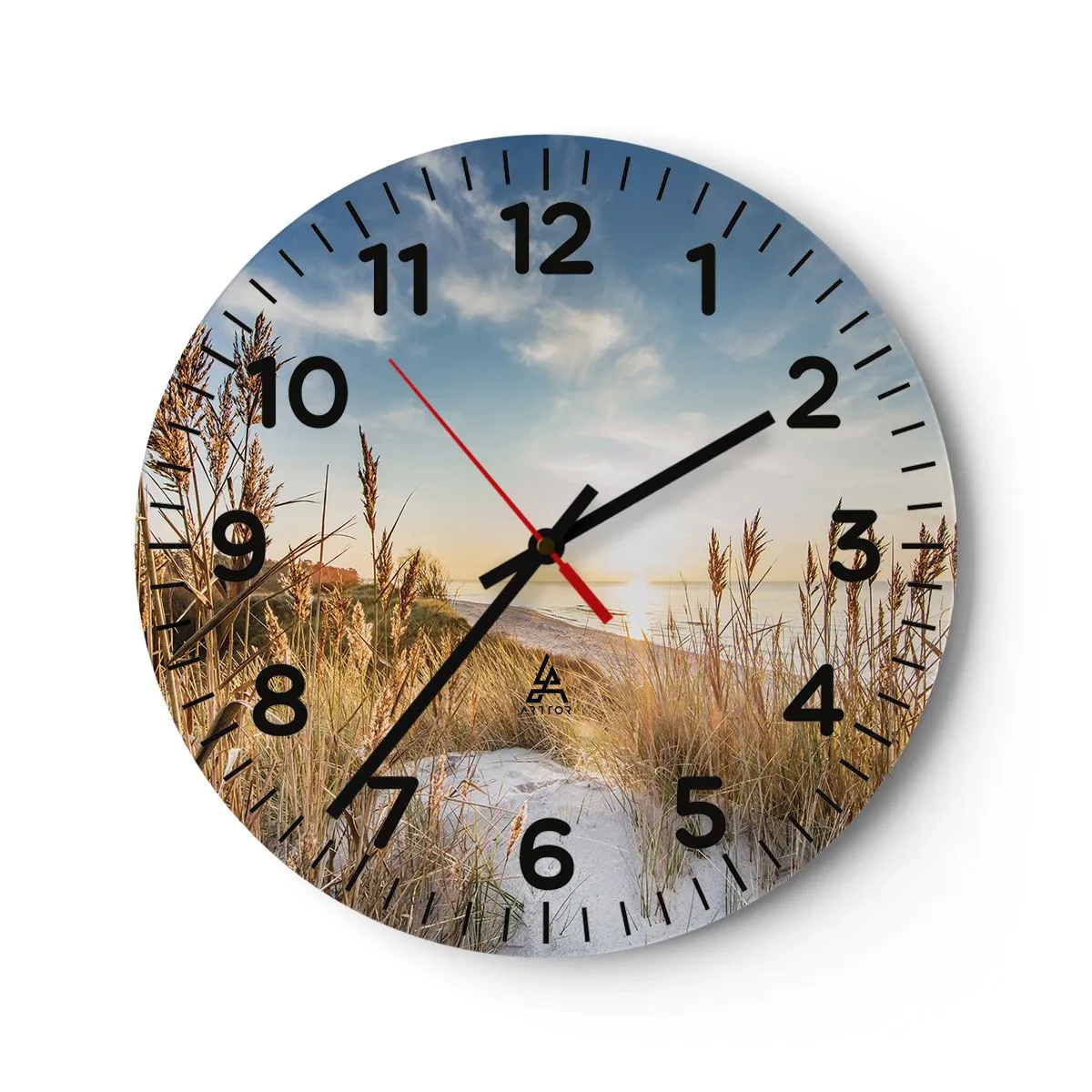 Zegar ścienny - Północna plaża - 40x40 cm