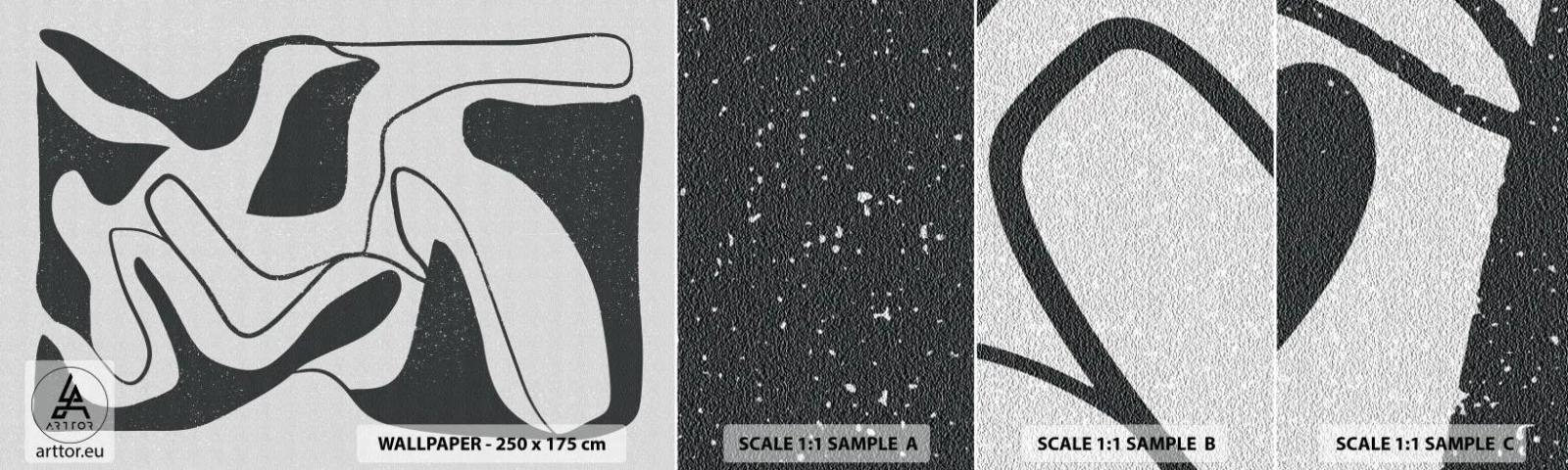 Fototapeta Próbka Standard Eco - Abstrakcyjna zabawa w labiryncie - Boho, Minimalizm, Sztuka - 100x30 cm