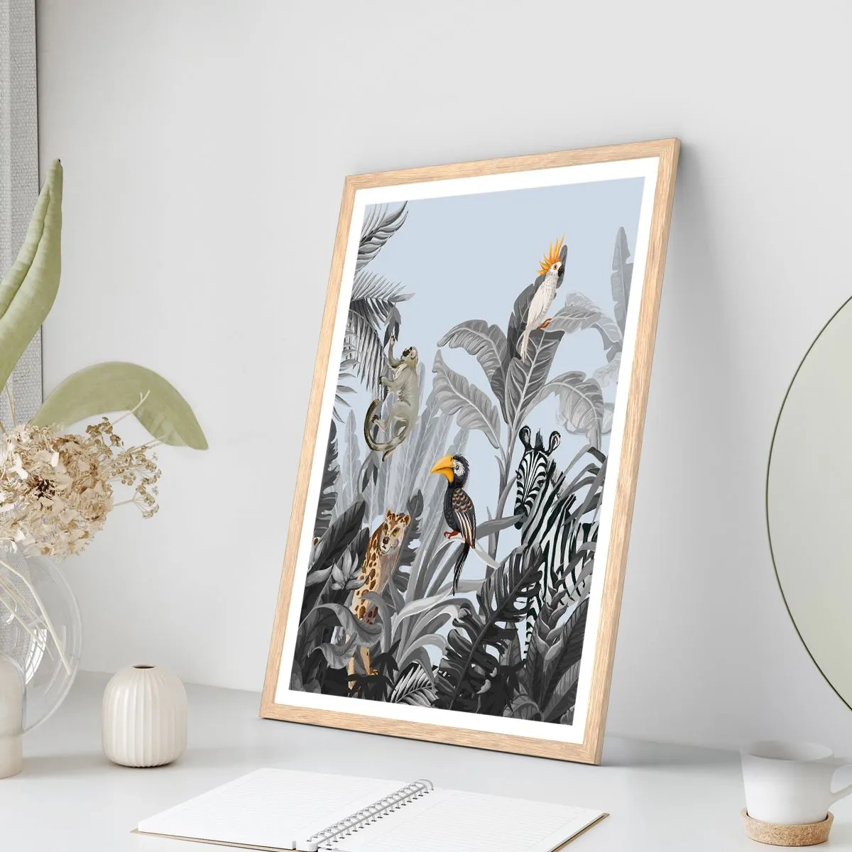 Plakat w ramie jasny dąb - Afrykańska bajka - 50x70 cm