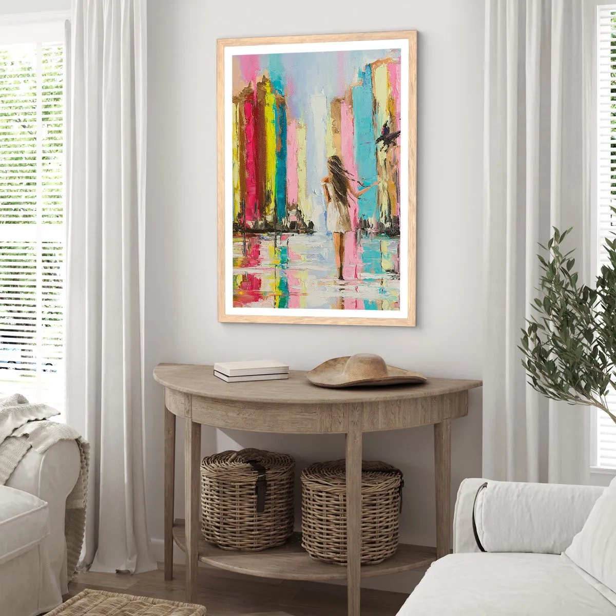 Plakat w ramie jasny dąb - Idż za mną - 50x70 cm