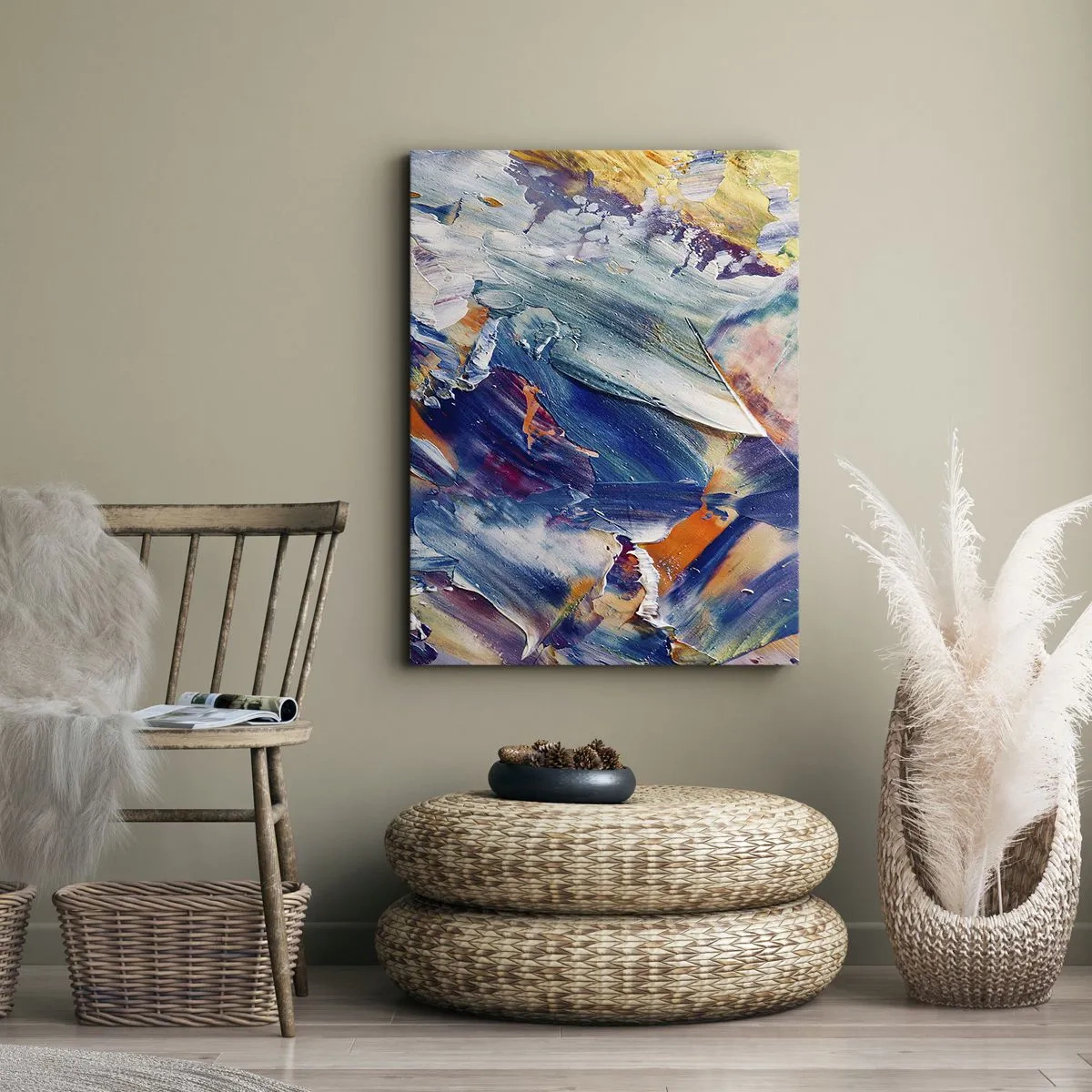 Obraz na płótnie - Zamęt koloru - 65x120 cm