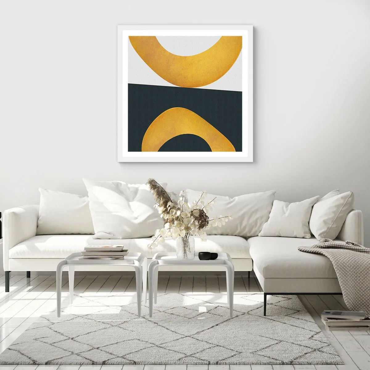 Plakat w białej ramie - Po pierwsze: złoto - 60x60 cm