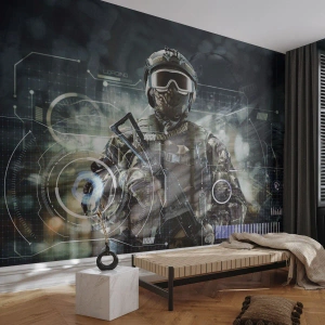 Fototapeta Premium Sand - Moc do potęgi - Abstrakcja, Żołnierz, Komandos - 350x256 cm