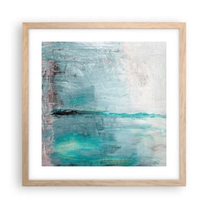 Plakat w ramie jasny dąb - Horyzontalnie w błękicie - 40x40 cm