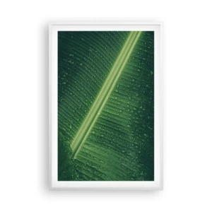Plakat w białej ramie - Struktura zieleni - 61x91 cm