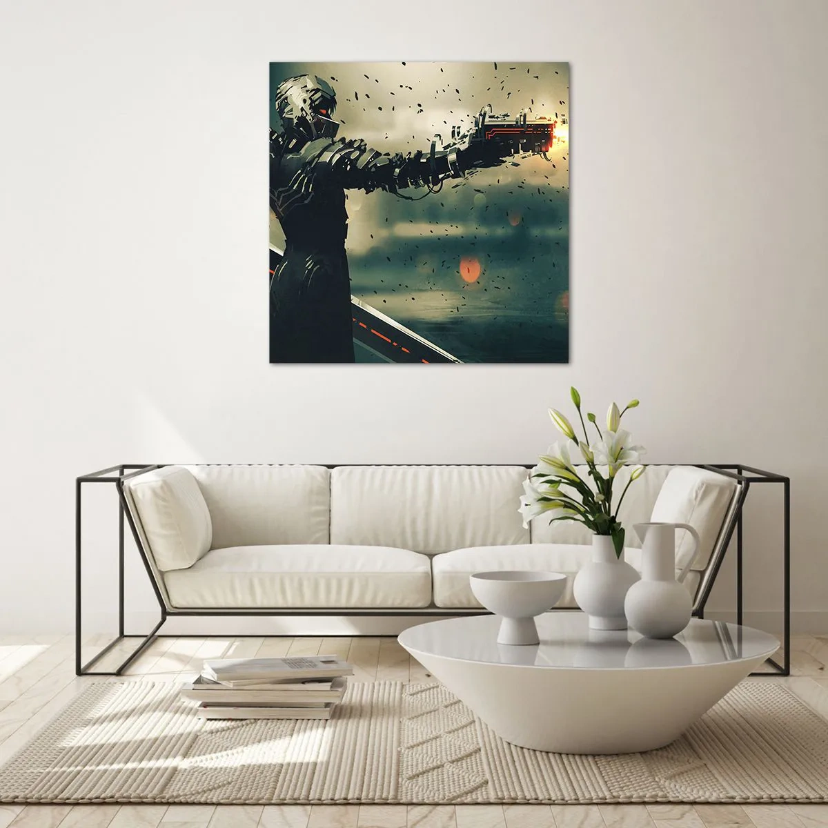 Obraz na szkle - Zabójcza broń - twój własny Terminator - 70x70 cm