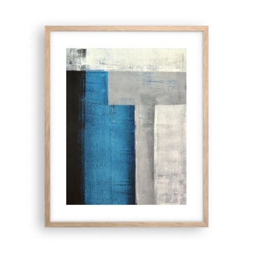 Plakat w ramie jasny dąb - Kompozycja poetycka szarości i błękitu - 40x50 cm
