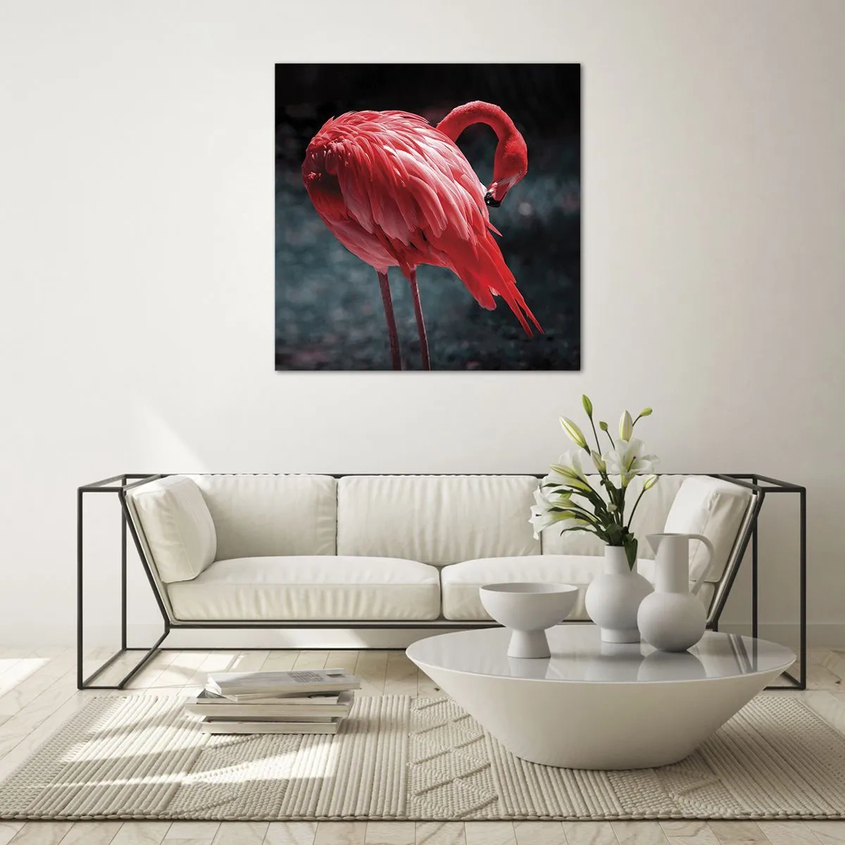 Obraz na szkle - Karmazynowy poemat natury - 70x70 cm