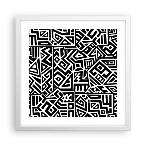 Plakat w białej ramie - Kompozycja prekolumbijska - 40x40 cm