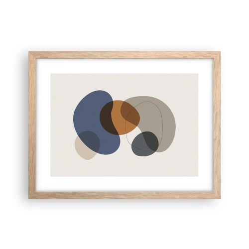 Plakat w ramie jasny dąb - Krople barw - 40x30 cm