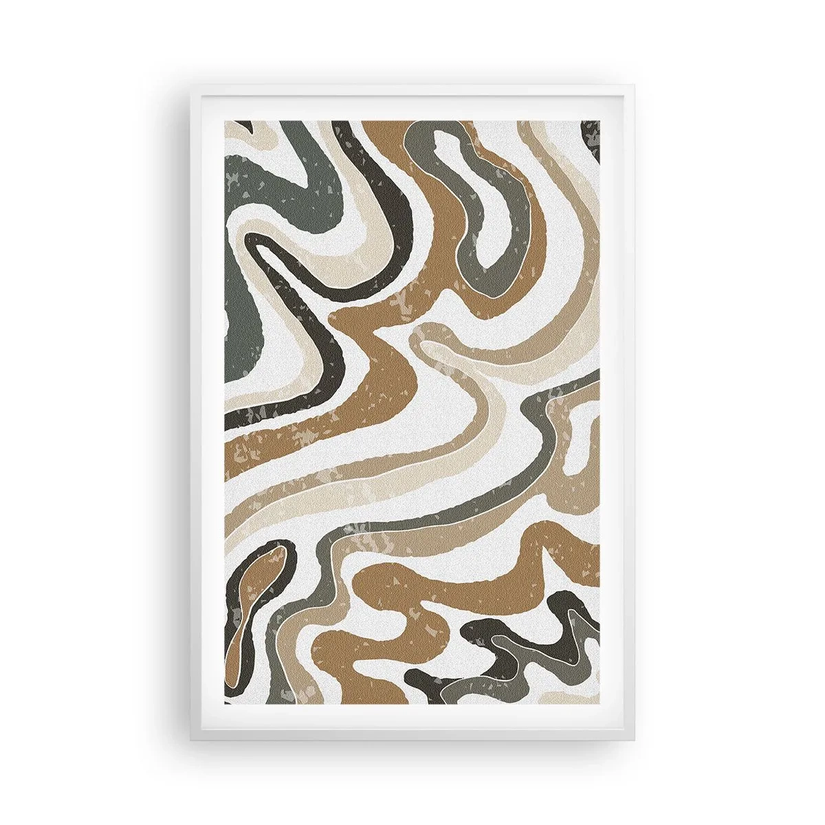 Plakat w białej ramie - Meandry barw ziemi - 61x91 cm