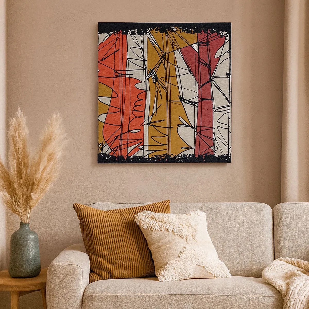 Obraz na płótnie - Kompozycja spontaniczna - 30x30 cm