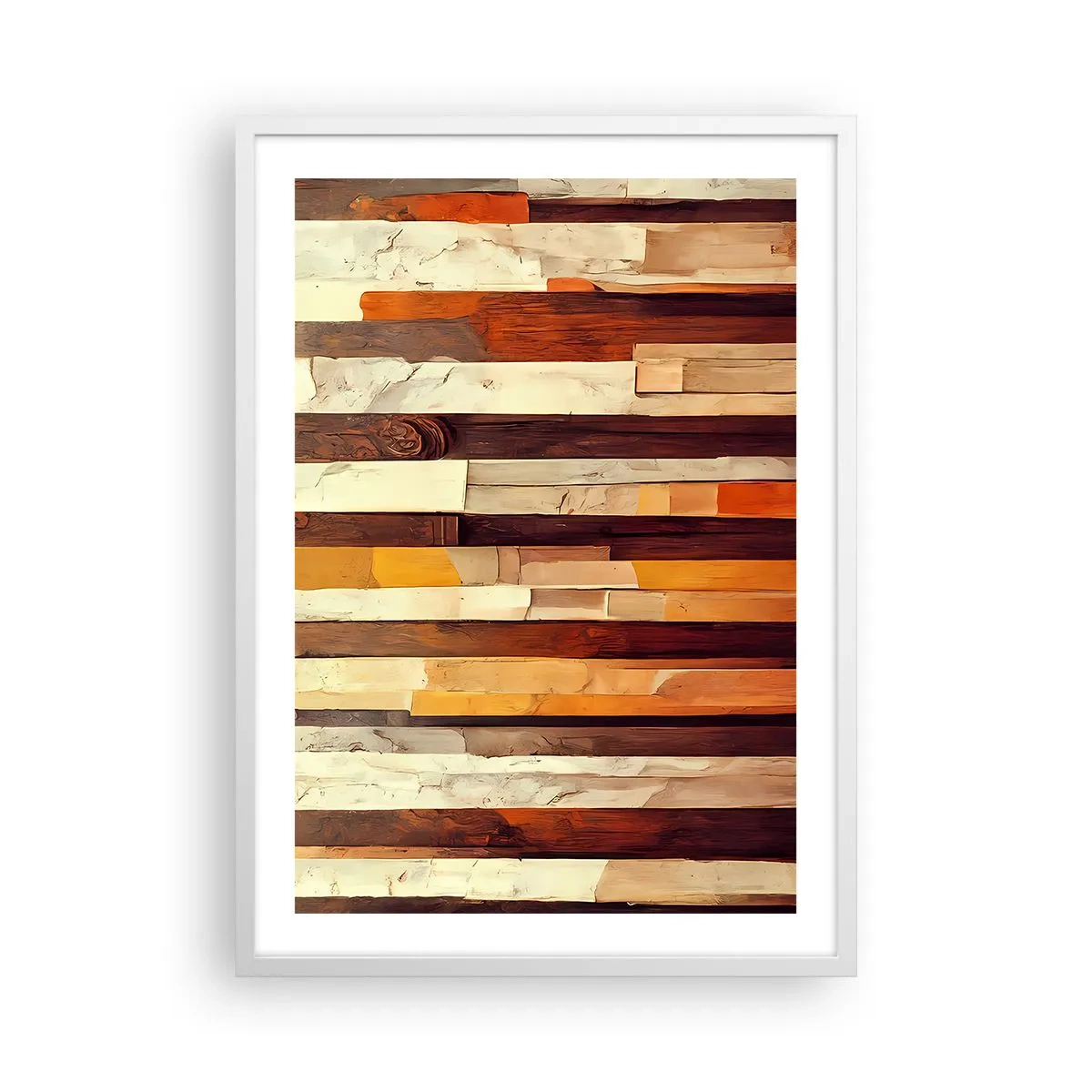 Plakat w białej ramie - Hymn leśnych drzew - 50x70 cm