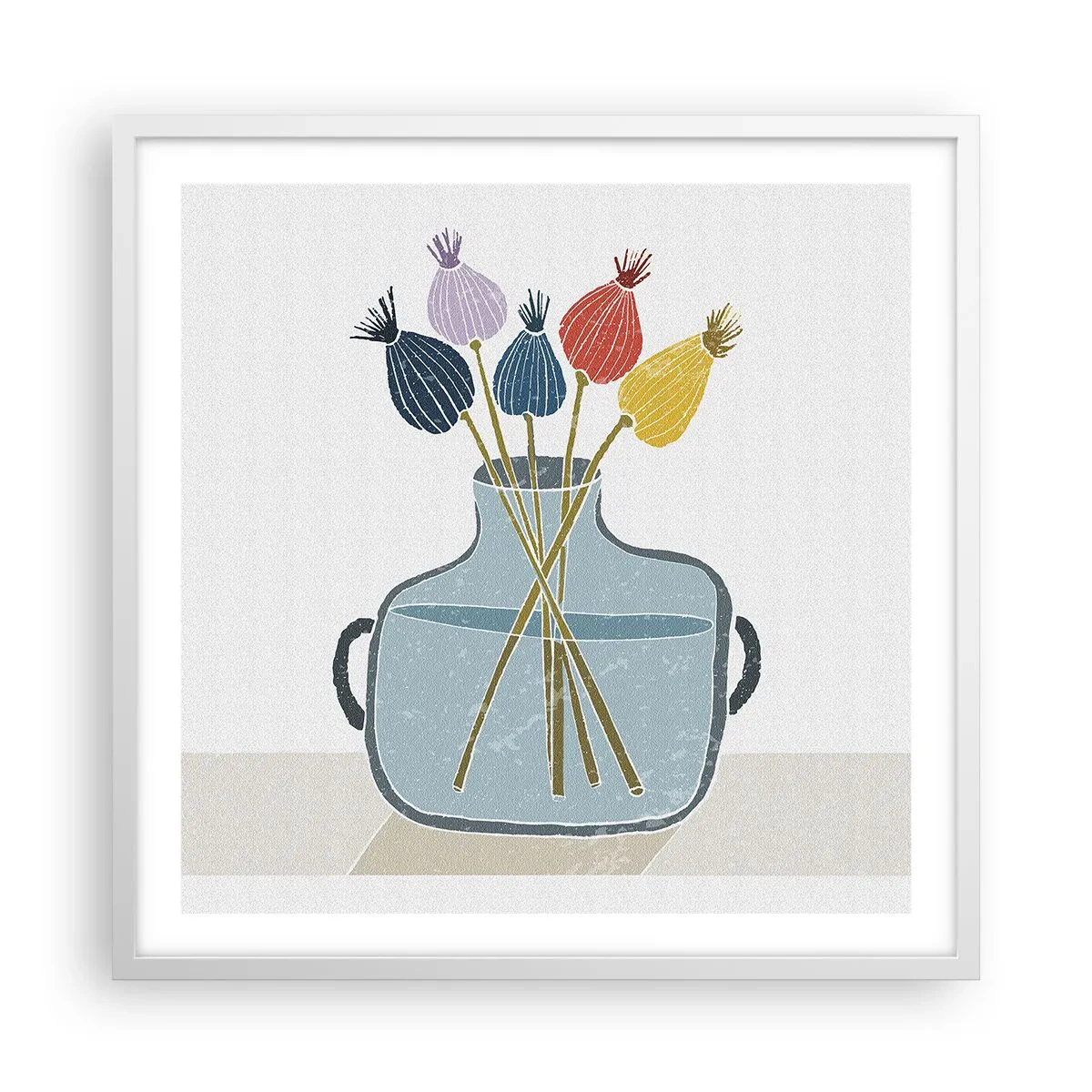 Plakat w białej ramie - Jak makiem zasiał - 60x60 cm