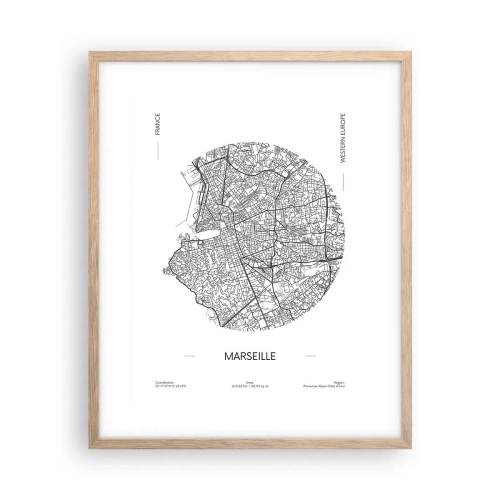 Plakat w ramie jasny dąb - Anatomia Marsylii - 40x50 cm