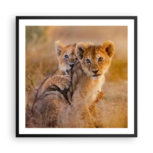 Plakat w czarnej ramie - Nie przeszkadzać! Bawimy się - 60x60 cm