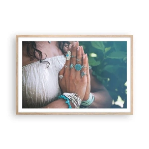 Plakat w ramie jasny dąb - Witaj w centrum bytu - 91x61 cm