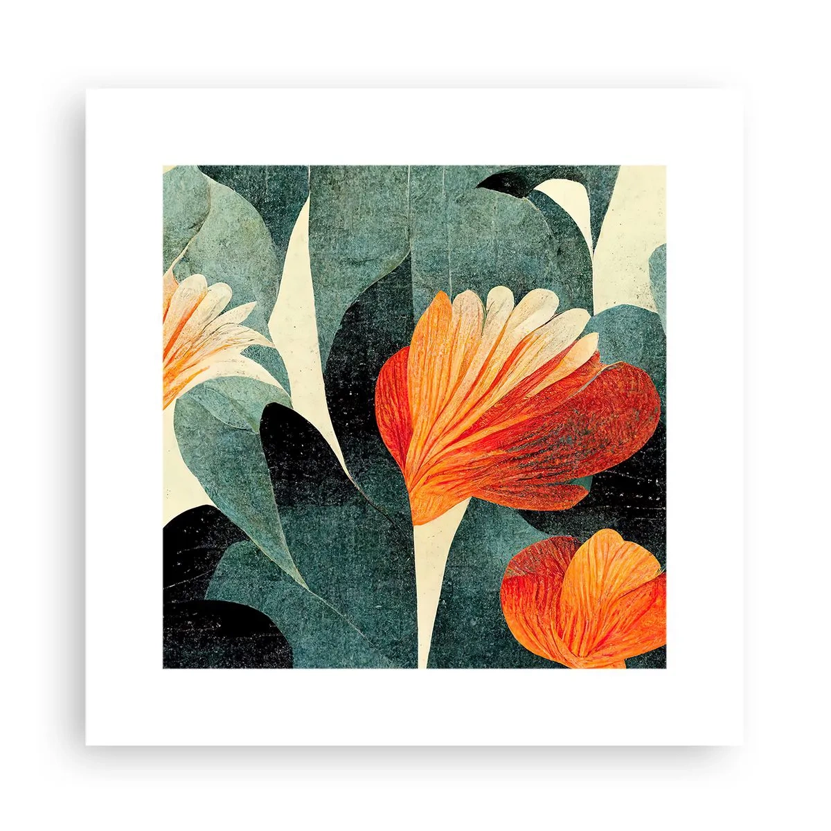 Plakat - Żar tropików i chłód zieleni - 30x30 cm