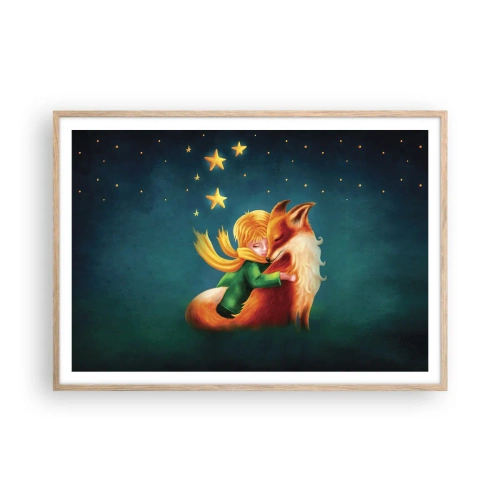 Plakat w ramie jasny dąb - Mały Książę - 100x70 cm