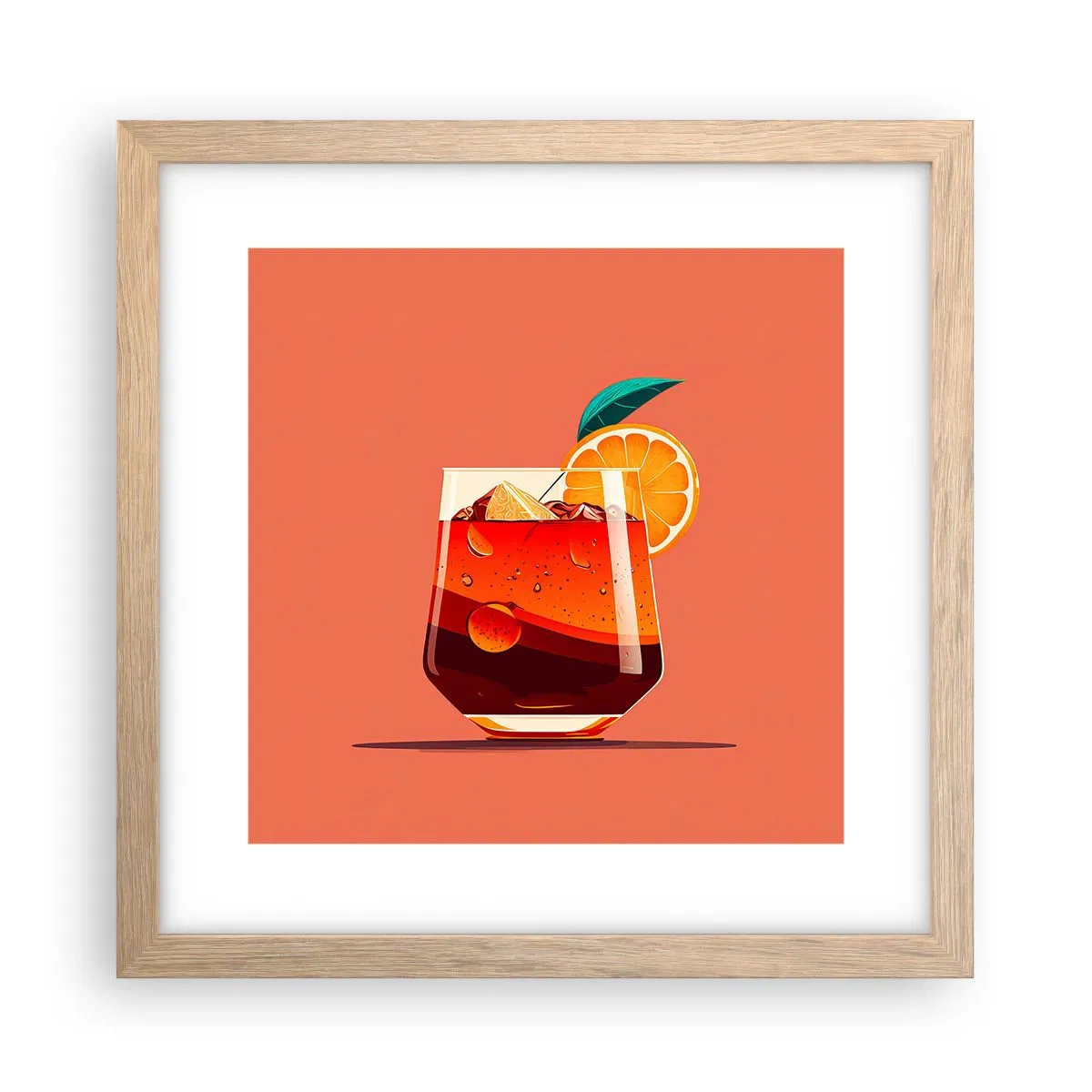 Plakat w ramie jasny dąb - Letnie orzeźwienie - 30x30 cm