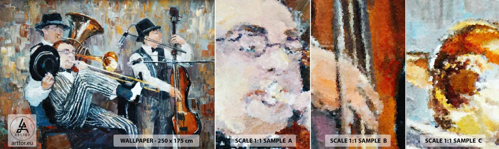 Fototapeta Próbka Samoprzylepna Deluxe Sticker - Cały ten jazz - Muzyka, Zespół Muzyczny, Instrumenty Muzyczne - 100x30 cm