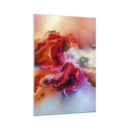 Obraz na szkle - Kolorowa abstrakcja o dynamicznej kompozycji - 70x100cm - Jak pochwycić marzenia - dym - Nowoczesna dekoracja ścienna do salonu i sypialni ARTTOR